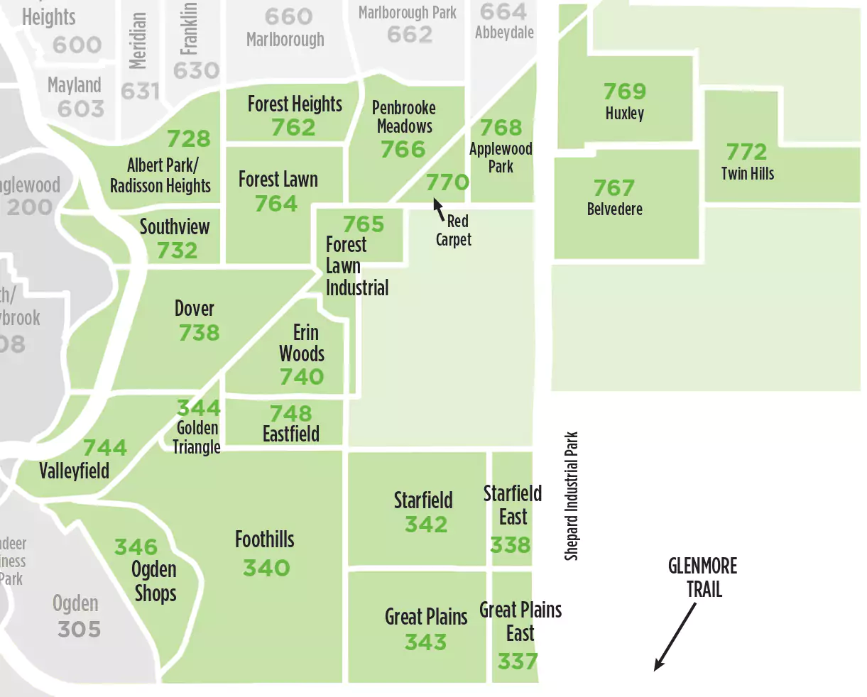 East Calgary Real Estate Map