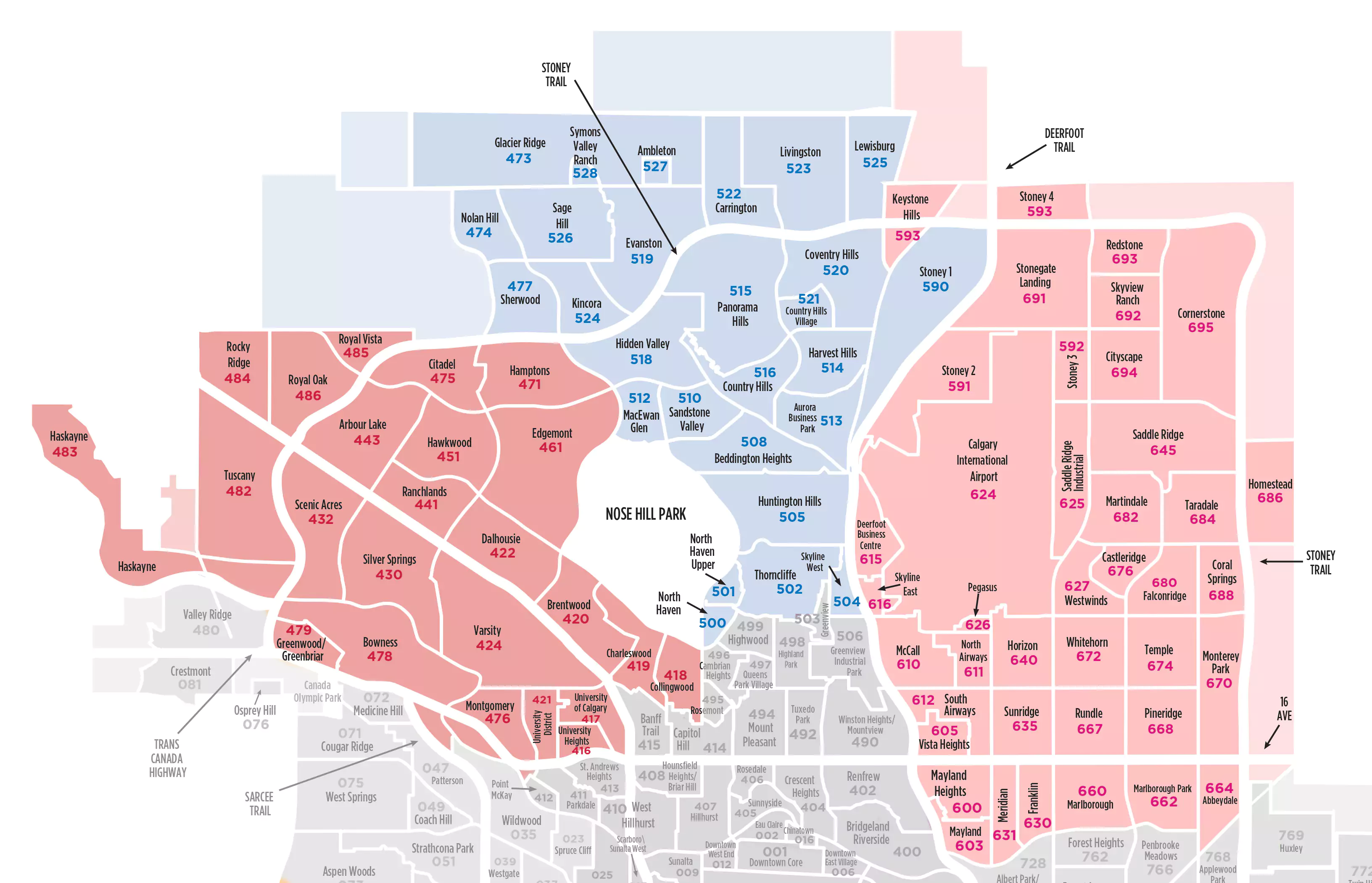Calgary NorthWest North NorthEast Real Estate Map