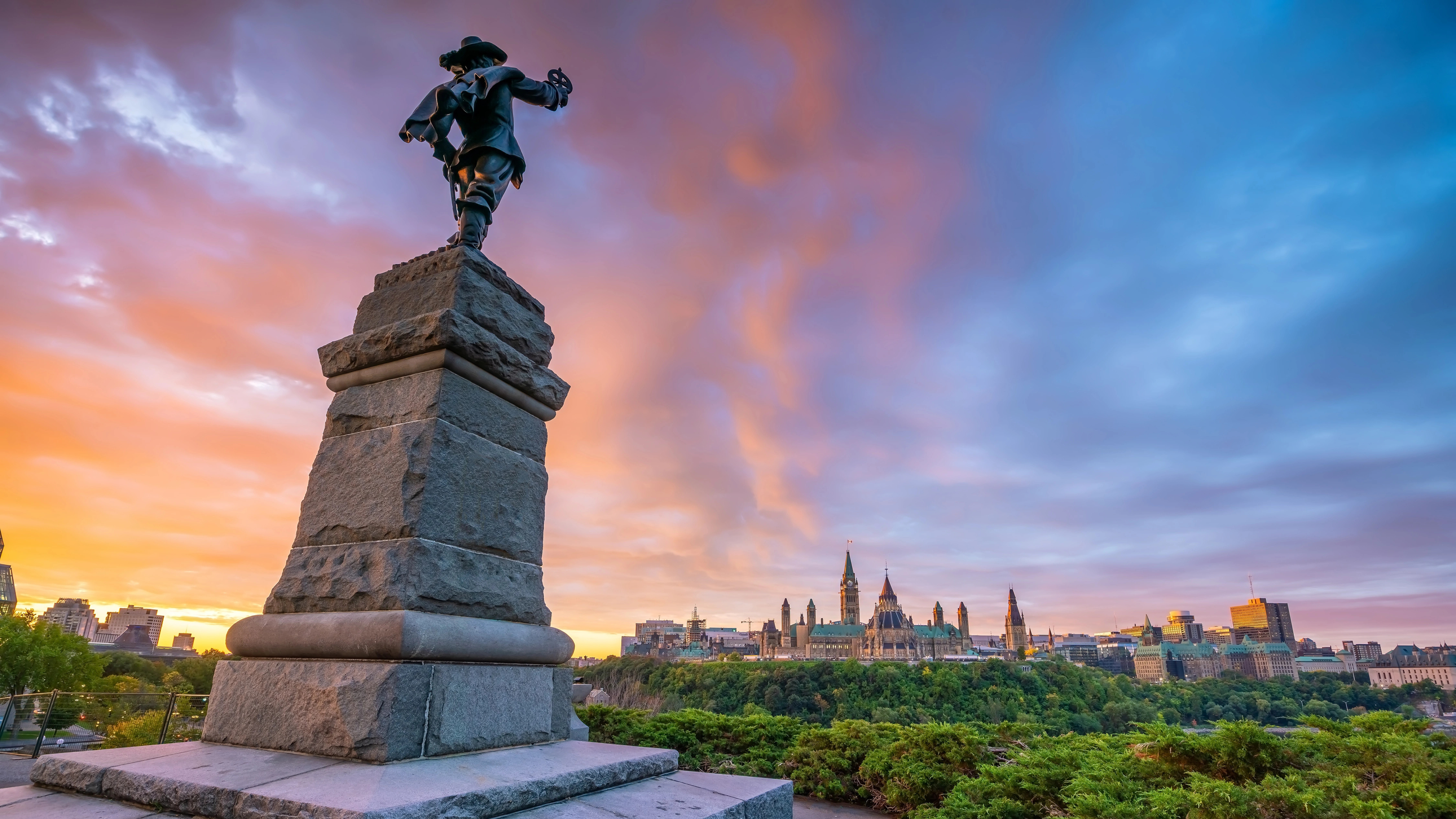 A statue at Nepean Point in Ottawa Canada